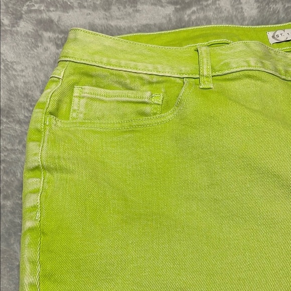 Cato  Faded Neon Green Denim Shorts Sz 20w - Picture 10 of 12